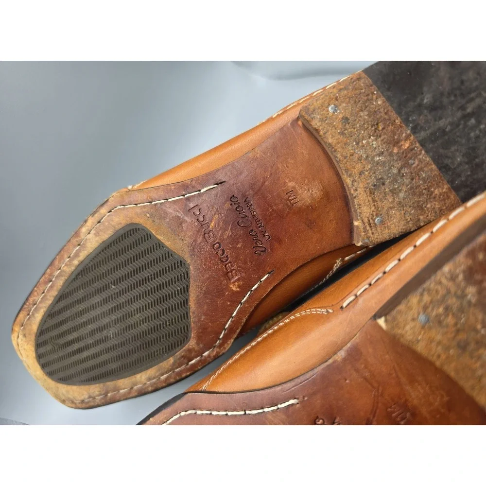 Bacco Bucci Studio Men's 11M Brown Leather Loafers Vero Cuoio Slip On Dress...